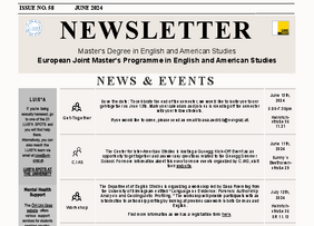 June Newsletter of the Joint Master in English and American Studies