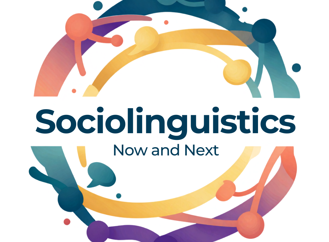 Logo von Sociolinguistics Now and Next ©Erstellt mit Canva von Elisabeth Scherr