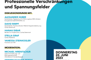 Plakat für Diskussionsrunde 'Translation - Vermittlung - Soziale Arbeit