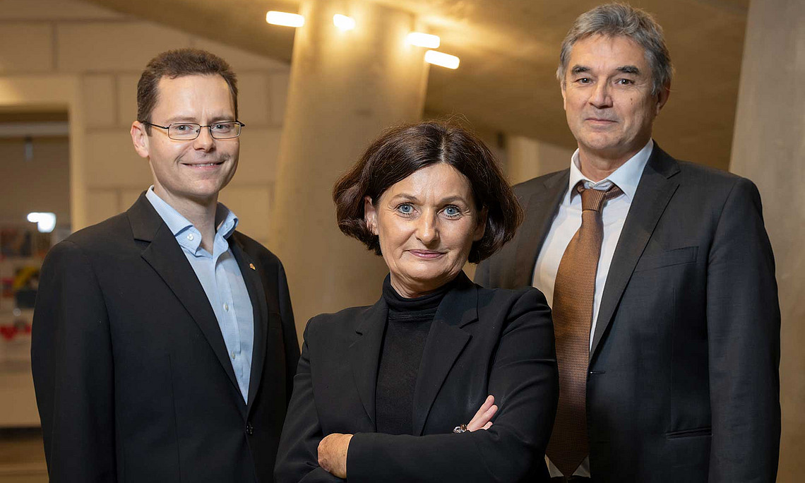 NAWI Graz Coordinator Thomas Schweitzer, Vice Rector Andrea Höglinger and Vice Rector Joachim Reidl (from left) 