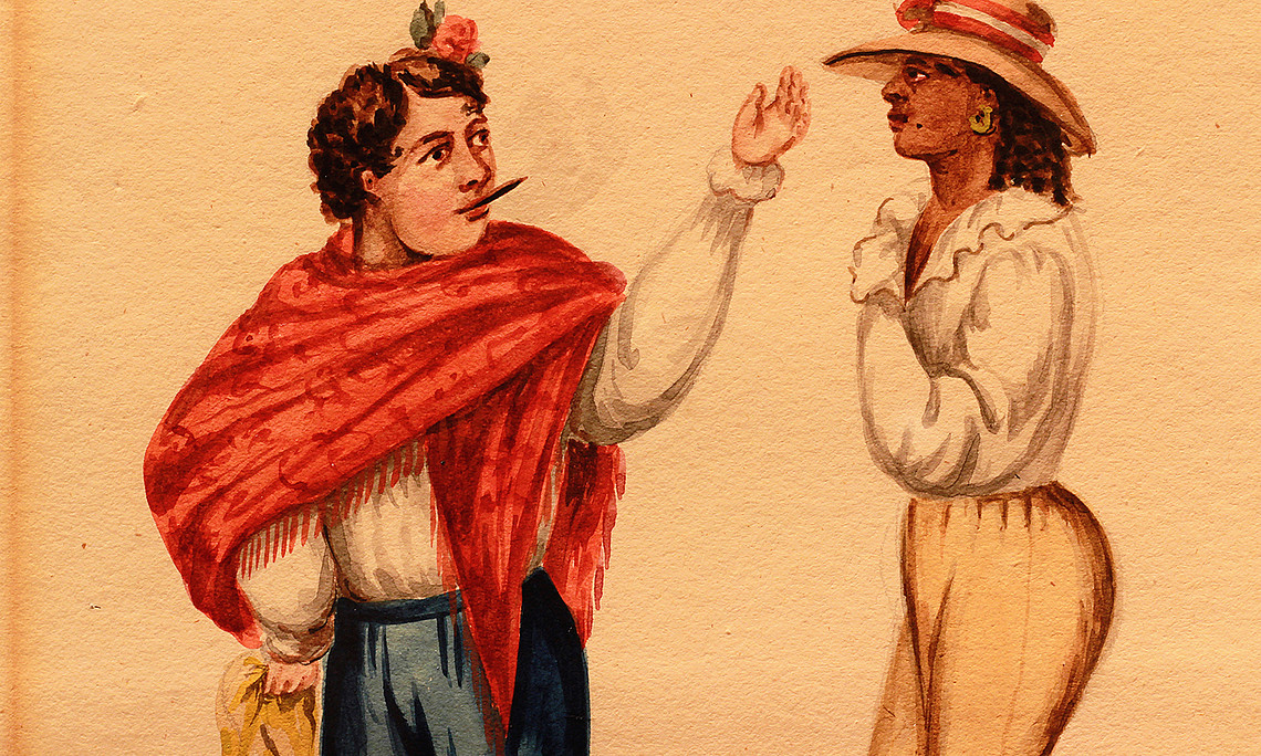 Pancho Fierro, Hombres Vestidos de Mujer