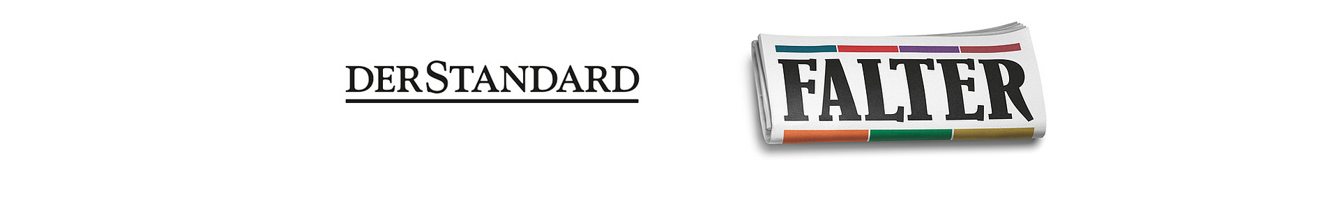 Logos von Der Standard und Falter 