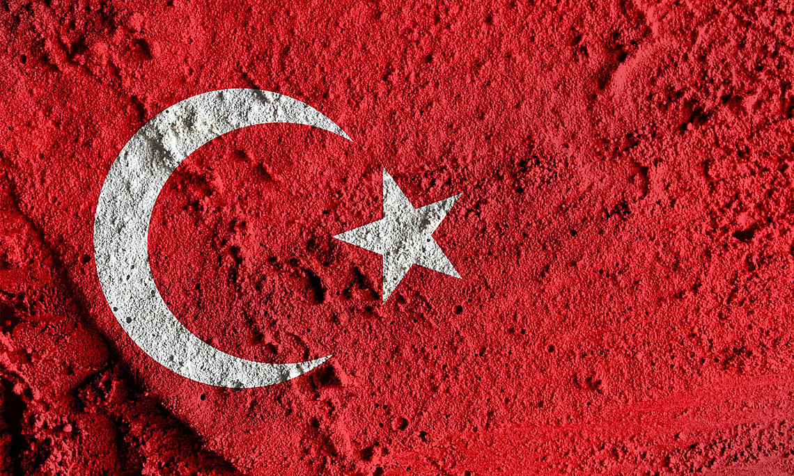 Flagge der Türkei Rot mit Halbmond