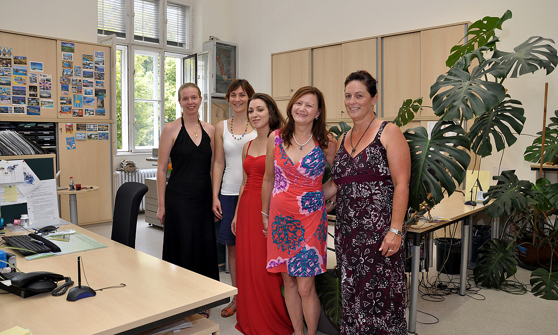 Eveline Schwaiger, Eva Gruber, Erika Mandl, Ruth Zenz und Eva Mairold-Underrain (v. l.)