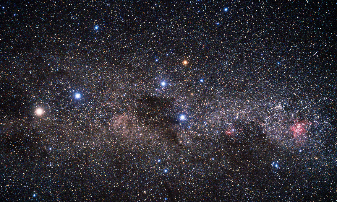 section of the Milky Way in the southern sky