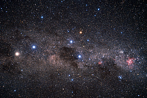 section of the Milky Way in the southern sky