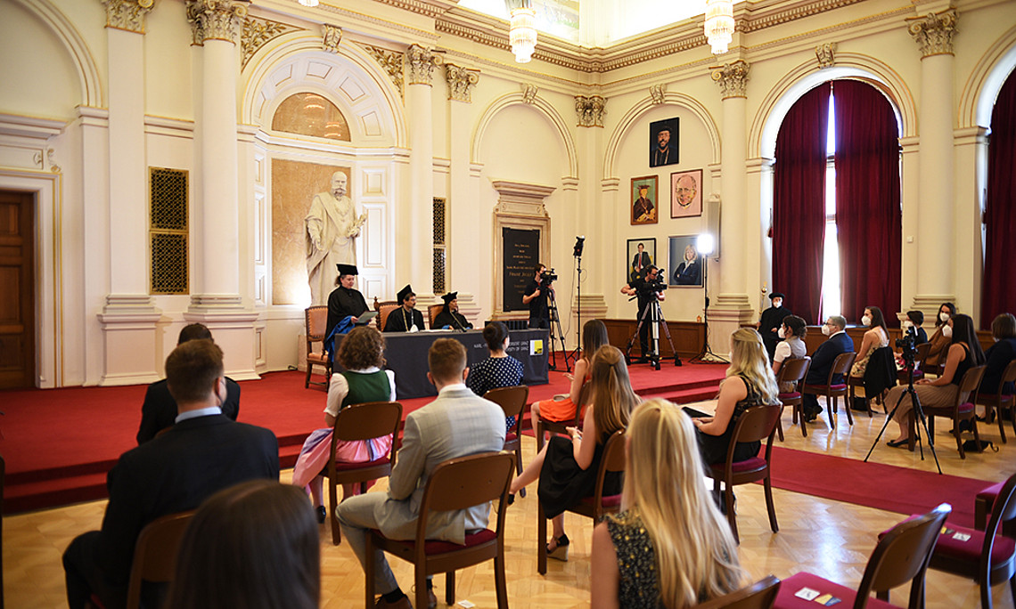 Startschuss für Sponsionen und Promotionen in der Aula. Foto: Uni Graz/Schweiger