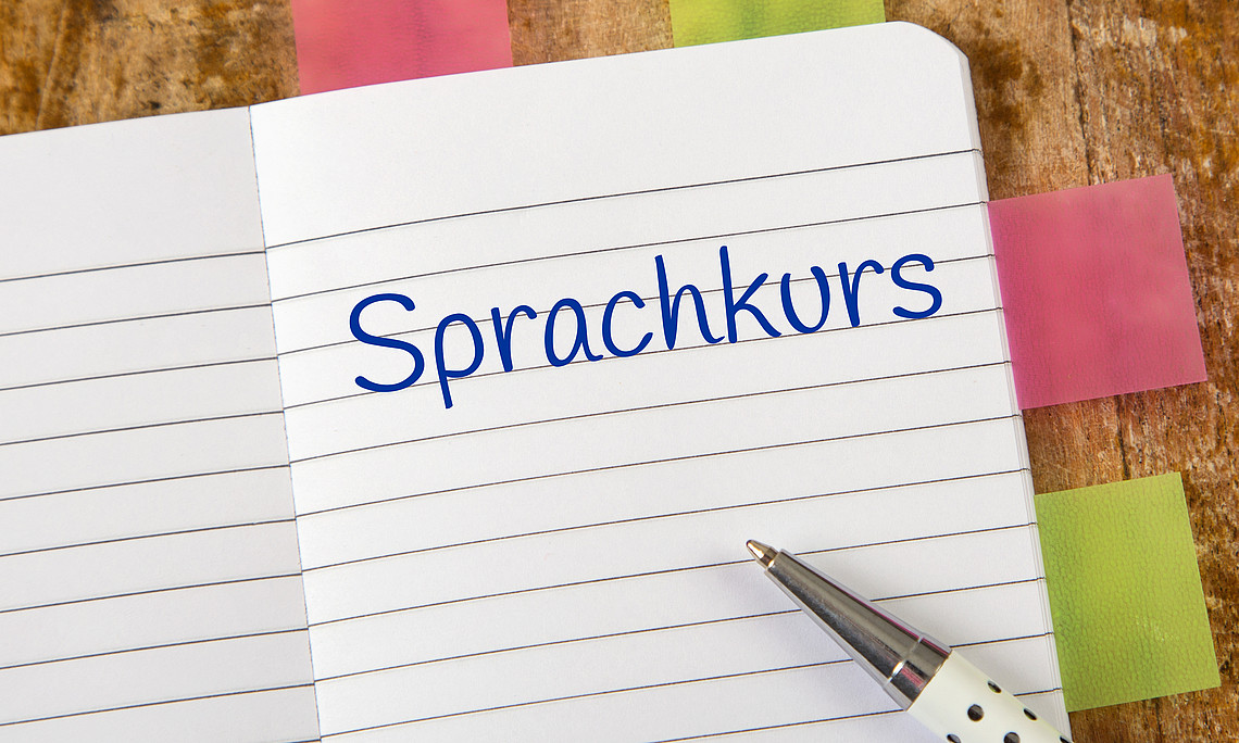 Eintrag im Notizbuch: Sprachkurs