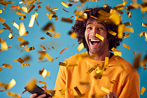 Konfetti-Goldregen für Gewinner ©Monkey Business Images - stock.adobe.com