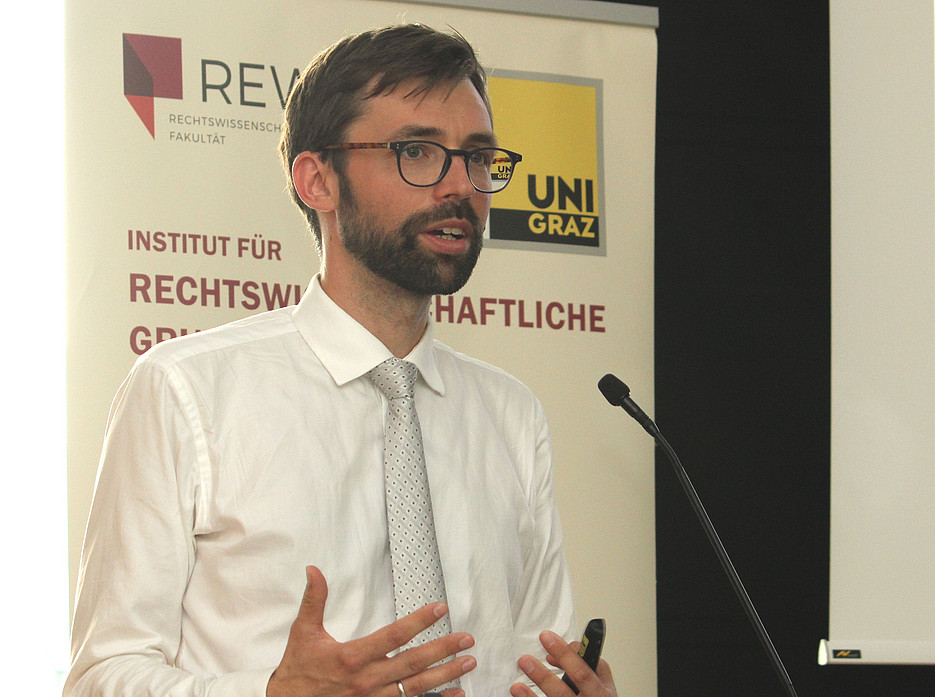 Burtscher, Grazer Datenschutz-Gespraeche, Schadenersatz für Datenschutzverletzungen, Institut für Rechtswissenschaftliche Grundlagen, REWI Universität Graz. ©Uni Graz/Gosch