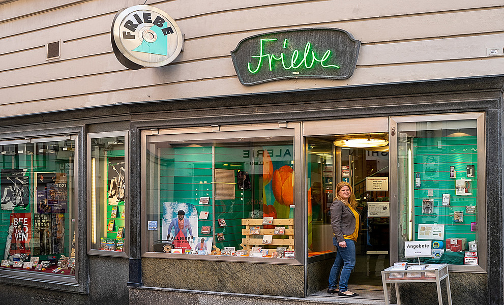 Die Außenansicht des Geschäfts in der Grazer Sporgasse