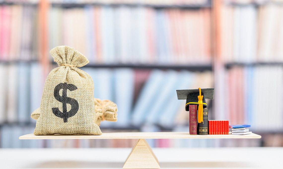 Stock photo with bag of dollars