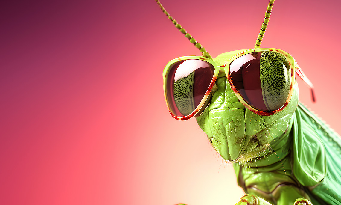 Heuschrecke mit Sonnenbrille