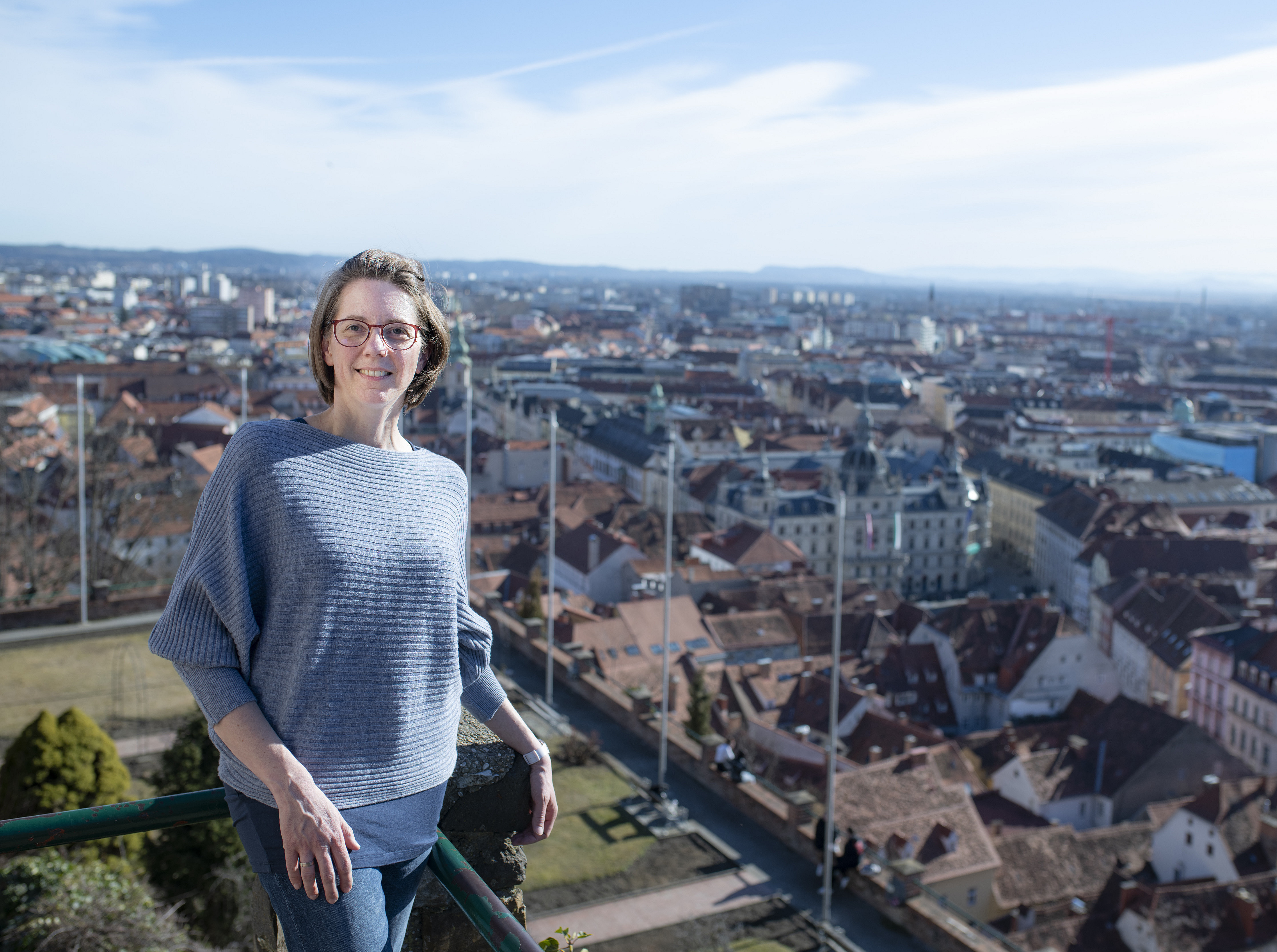 Birgit Bednar-Friedl am Schlossberg ©Uni Graz/Tzivanopoulos