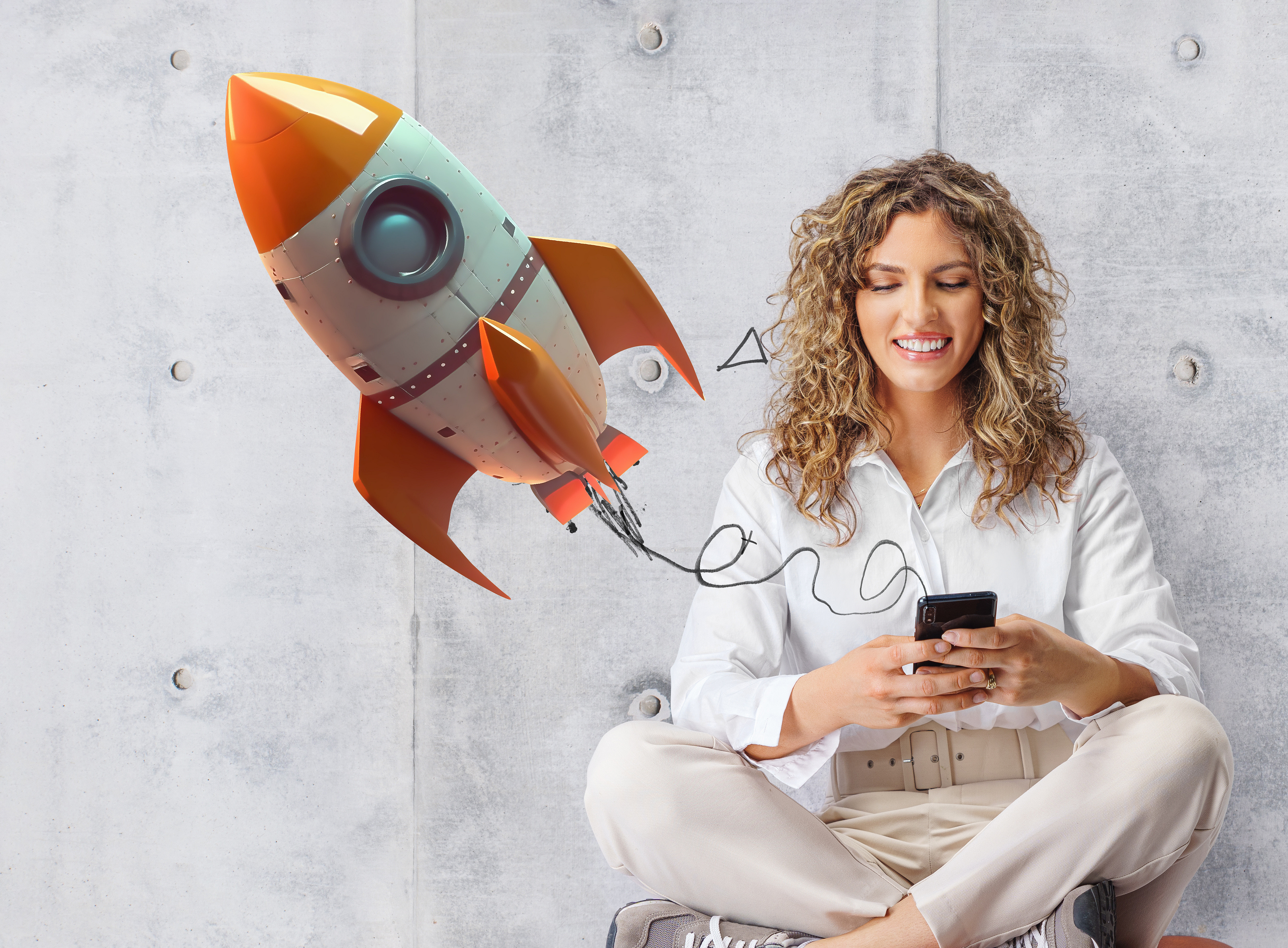 Frau mit Rakete ©Adobe Stock