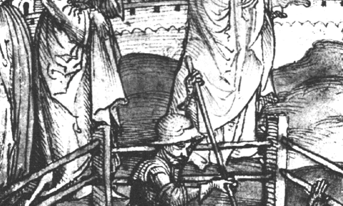 Abbildung: Schwäbische Chronik 1462 – Der Graf von Montfort kämpft um die Ehre der Kaiserin