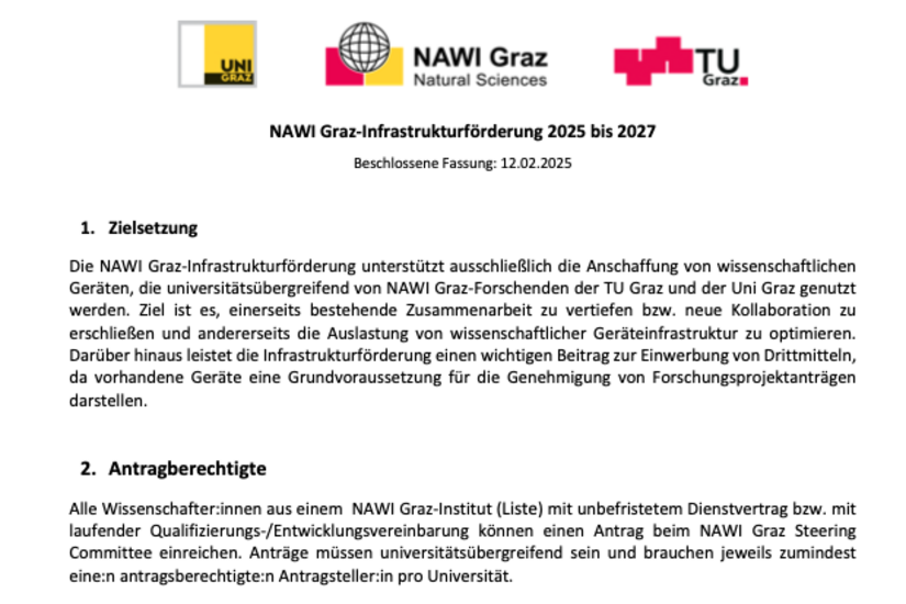 NAWI Graz infrastrukturrichtlinie