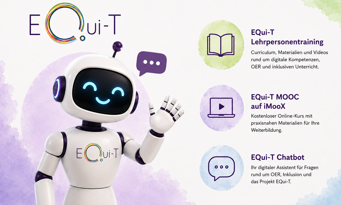 Roboter mit Text News im EQui-T Projekt