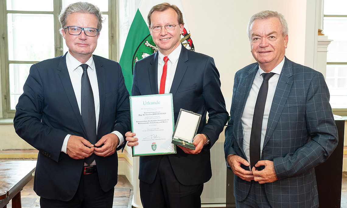 Christopher Drexler, Gottfried Kirchengast mir Urkunde und Ehrenzeichen, Anton Lang