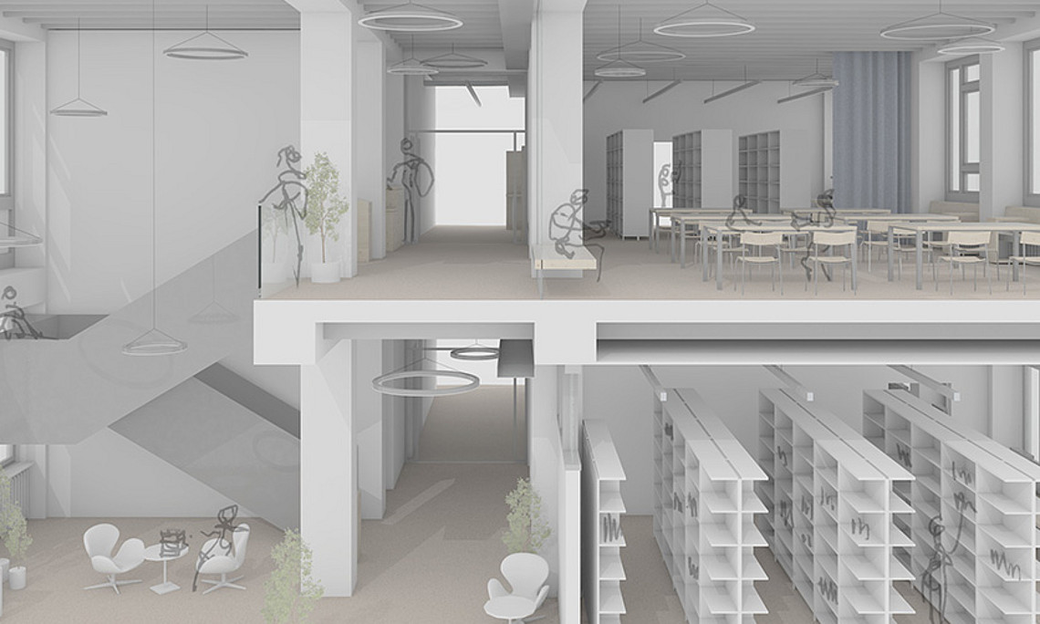 Rendering of the library 
