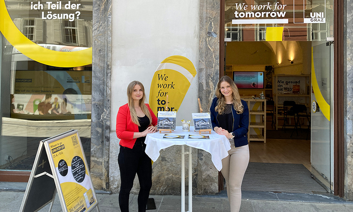 Wissen shoppen in der Herrengasse: Die Uni Graz bietet bis 15. Juni Spitzenforschung zum Angreifen.