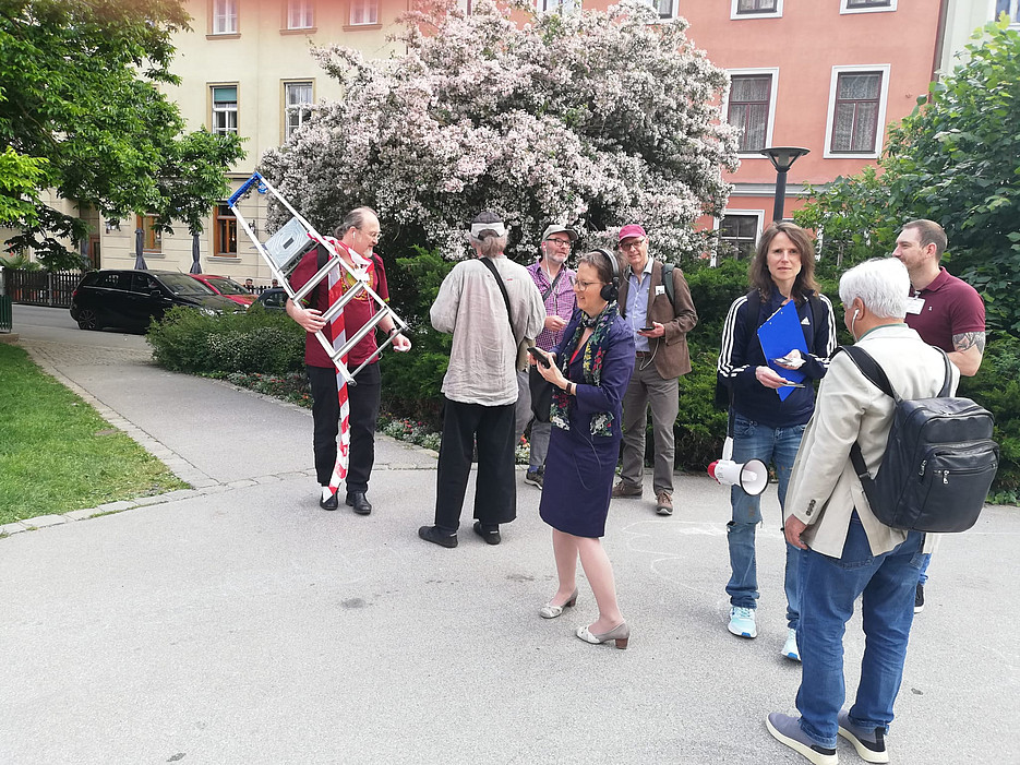 Kunstaktion Adornos Nos im Rahmen der Konferenz 2023 ©Uni Graz / Hinterplattner