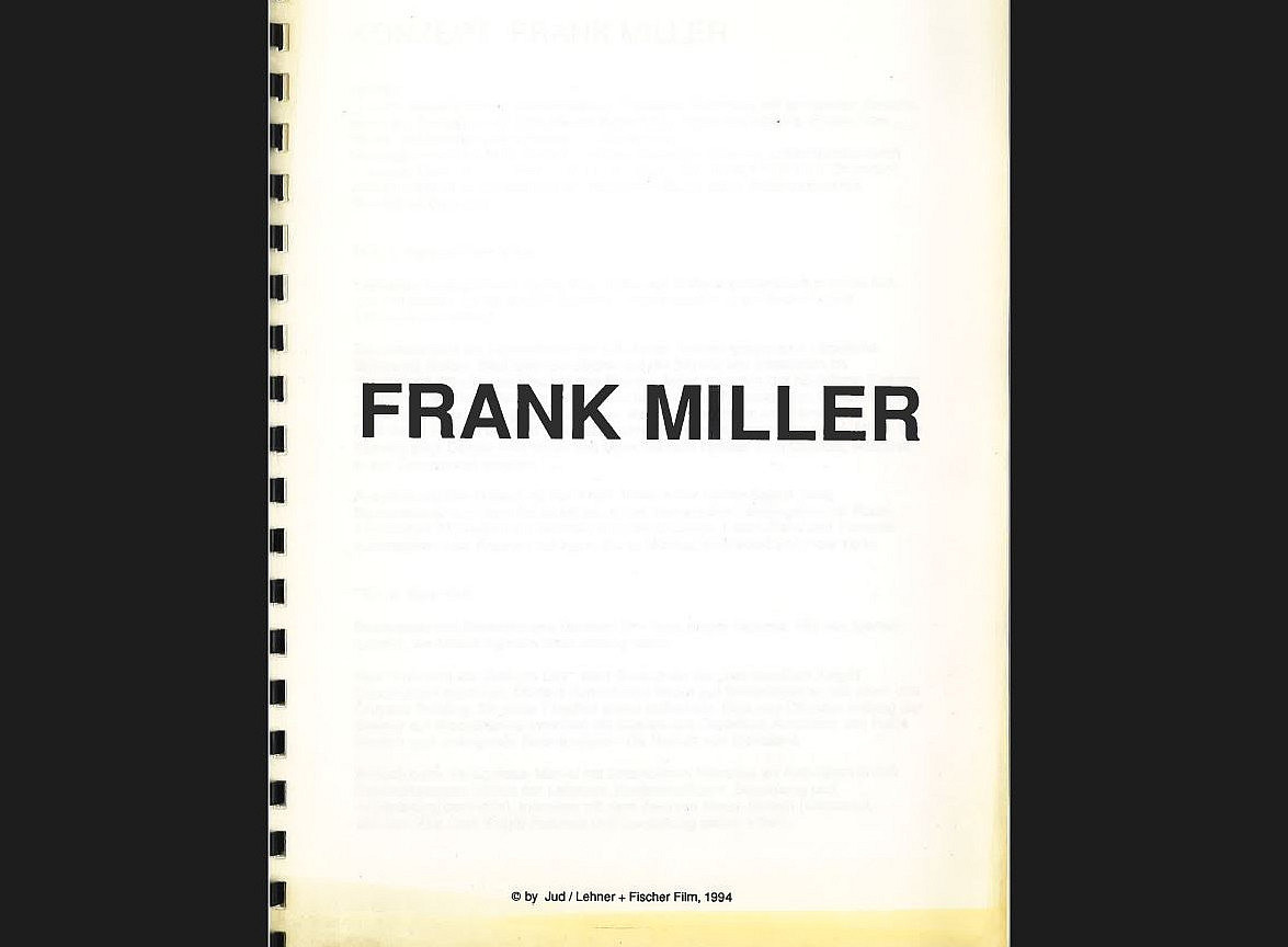 Konzeptmappe "Frank Miller", Deckblatt 