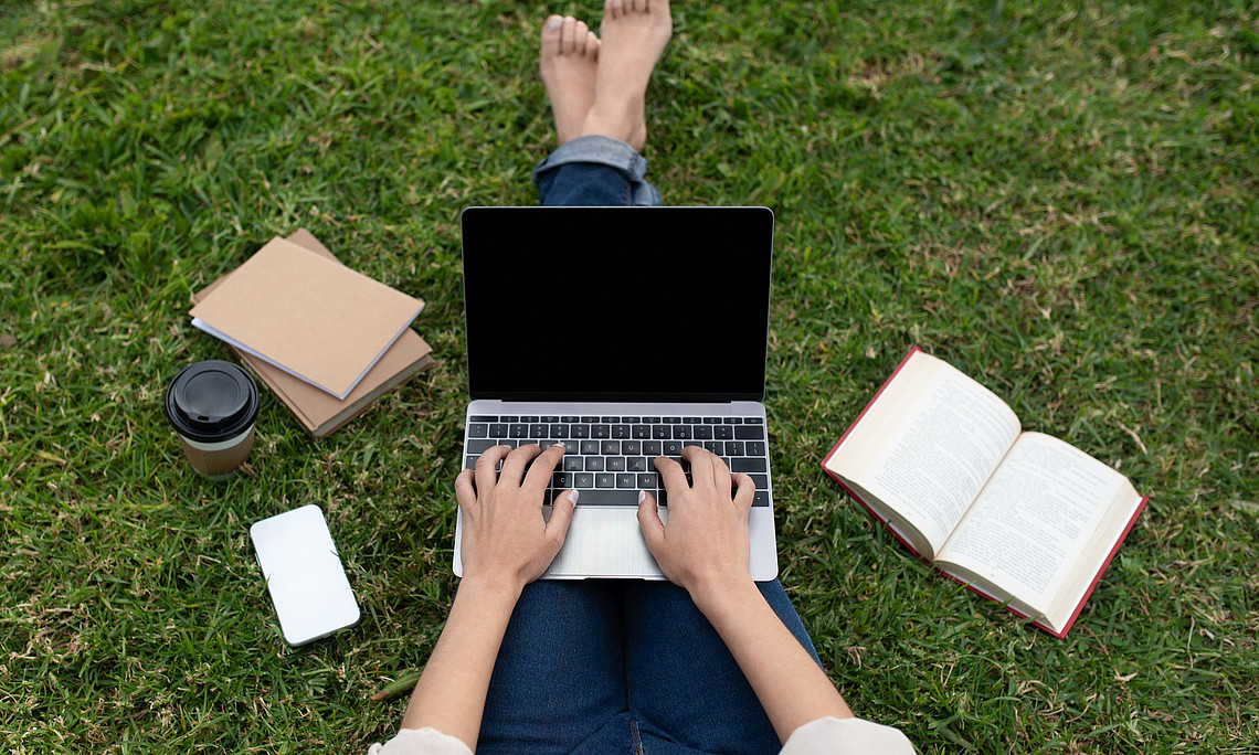 Person typing, Stock Photo Database