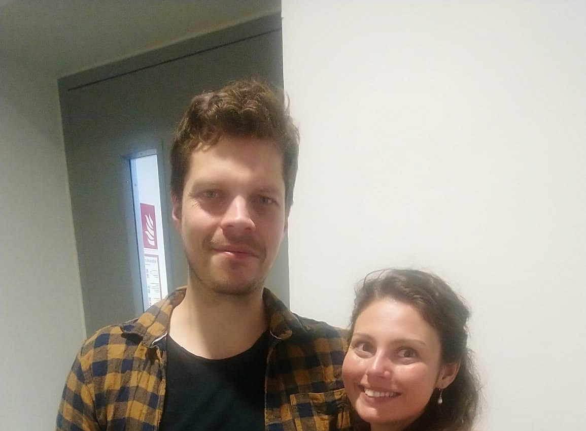 Viktoria with her supervisor David celebrating her successful PhD viva at University of Graz ©TESLA - Uni Graz