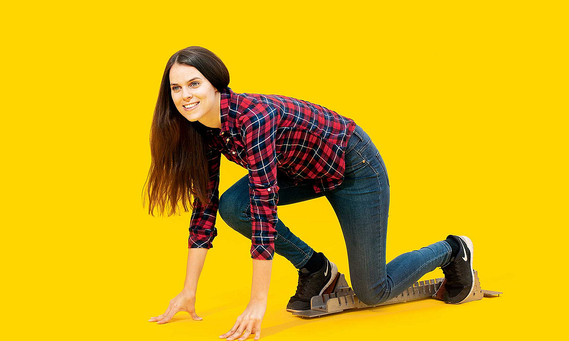 Student in starting position