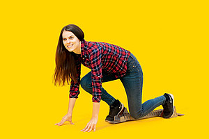 Student in starting position