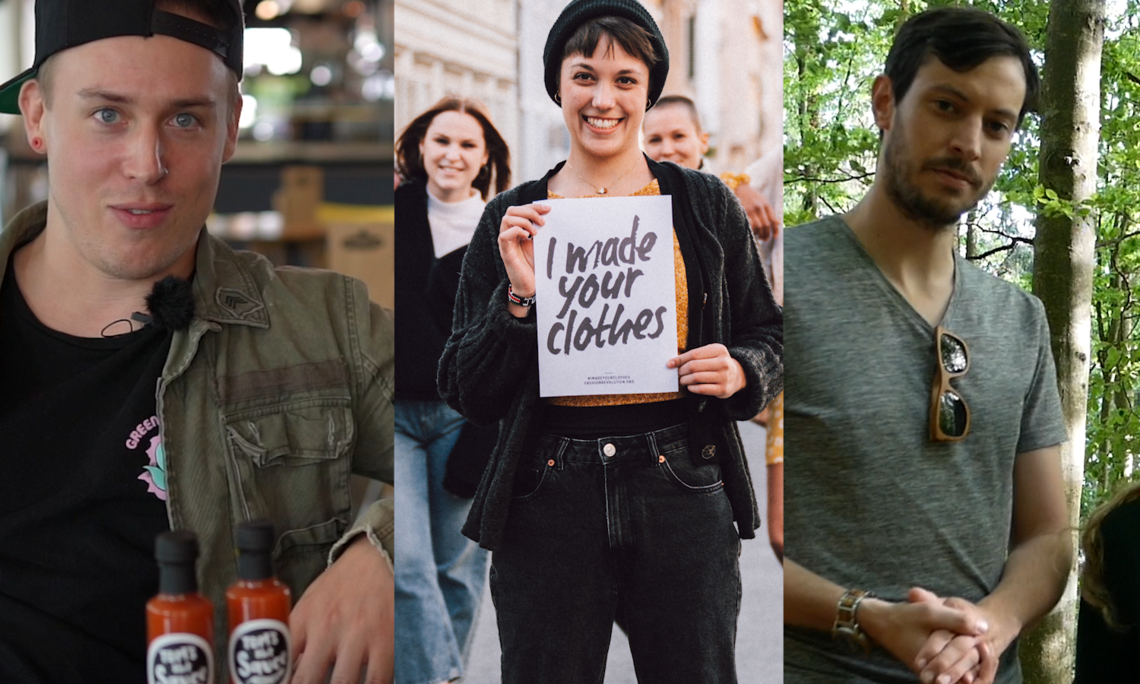 Tommy, Johanna und Klaus studieren oder haben an der Uni Graz studiert und betreiben ihr eigenes Unternehmen.