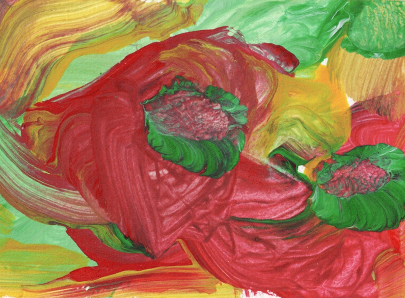 Abstract art in red, green and yellow ©Uni Graz/Nathanael