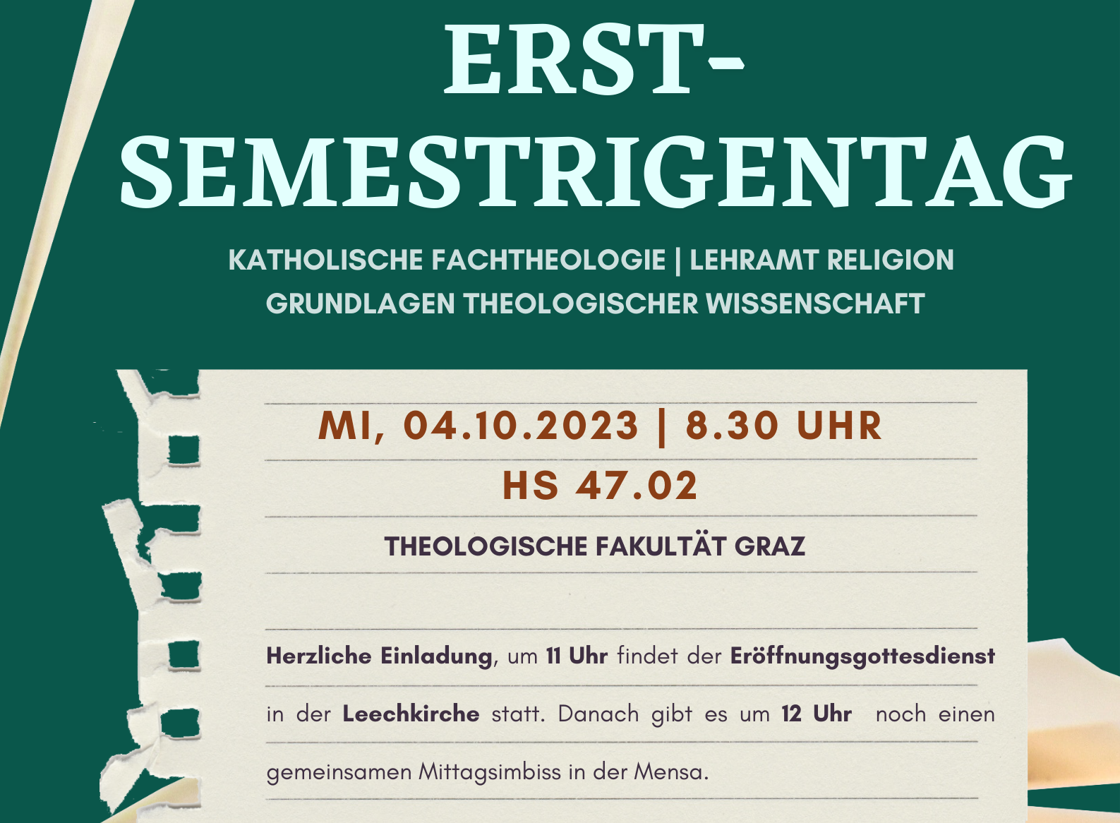 Flyer Erstsemestrigentag 