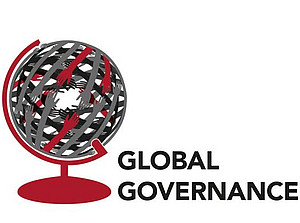 Image of a globe of interlocking hands, Global Governance logo ©Uni Graz 