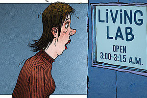Cartoon aus dem Leitfaden für Living Labs (© Jörg Vogeltanz)