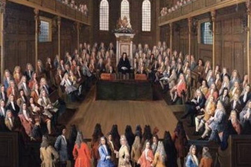 The House of Commons in Session, Oil painting by Peter Tillemans c. 1710,  © Parliamentary Art Collection, WOA 2737