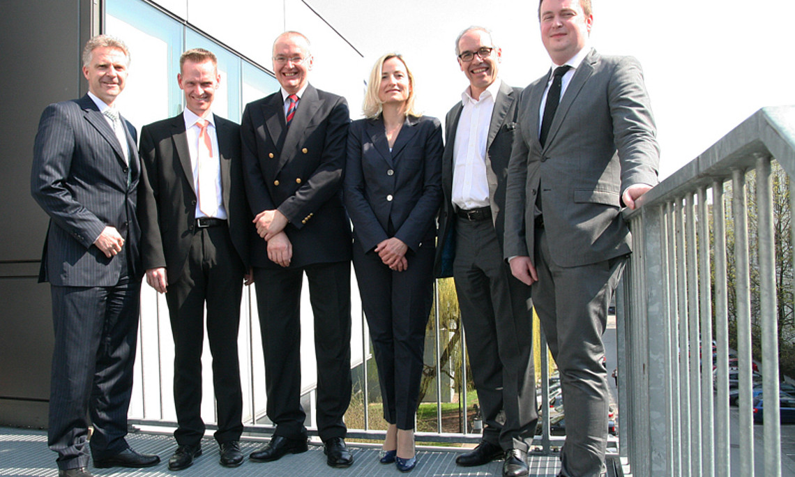 Patrick Panholzer und Christian Wolf, ScherbaumSeebacher Rechtsanwälte, Referent Georg Kodek, Bettina Nunner-Krautgasser, Institutsleiterin und Organisatorin der Veranstaltungsreihe, Referent Alexander Klauser und Co-Organisator Thomas Garber (v.l.).