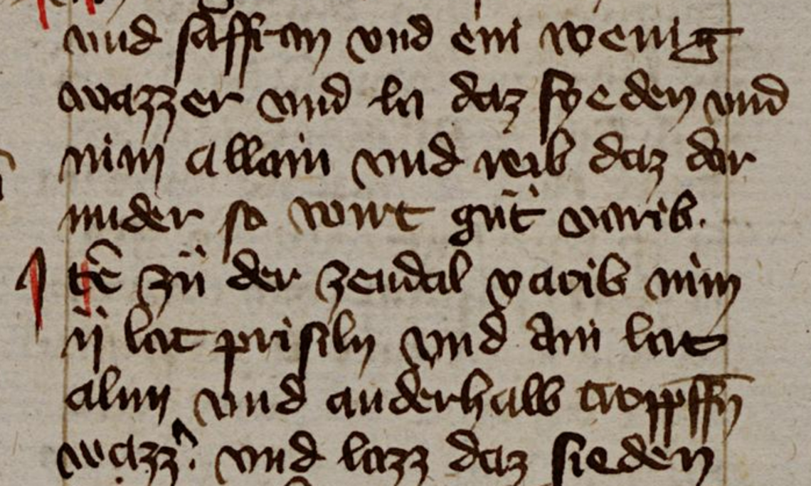 Ausschnitt aus Handschrift Ms. 216