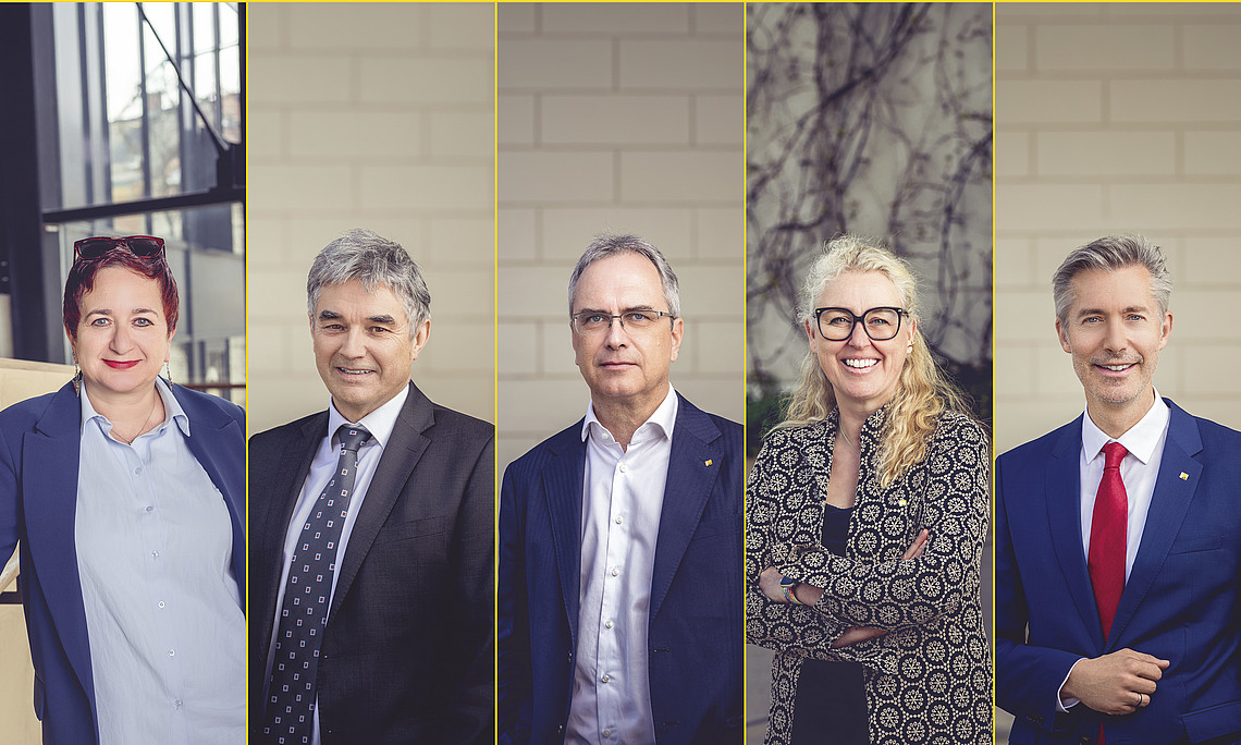 The members of the rectorate Şebnem Bahadır-Berzig, Joachim Reidl, Peter Riedler, Catherine Walter-Laager, Markus Fallenböck