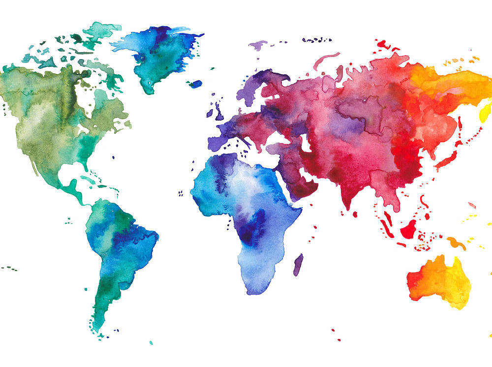 Weltkarte aus Wasserfarben symbolisieren die Studienerfahrung im Ausland ©Susan - stock.adobe.com