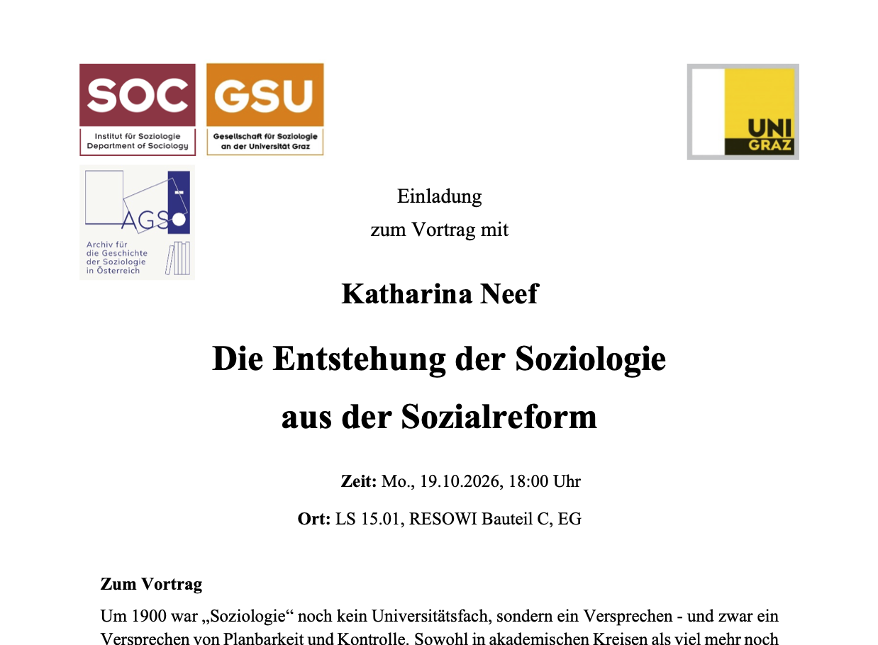 Einladung der Veranstaltung ©Uni Graz