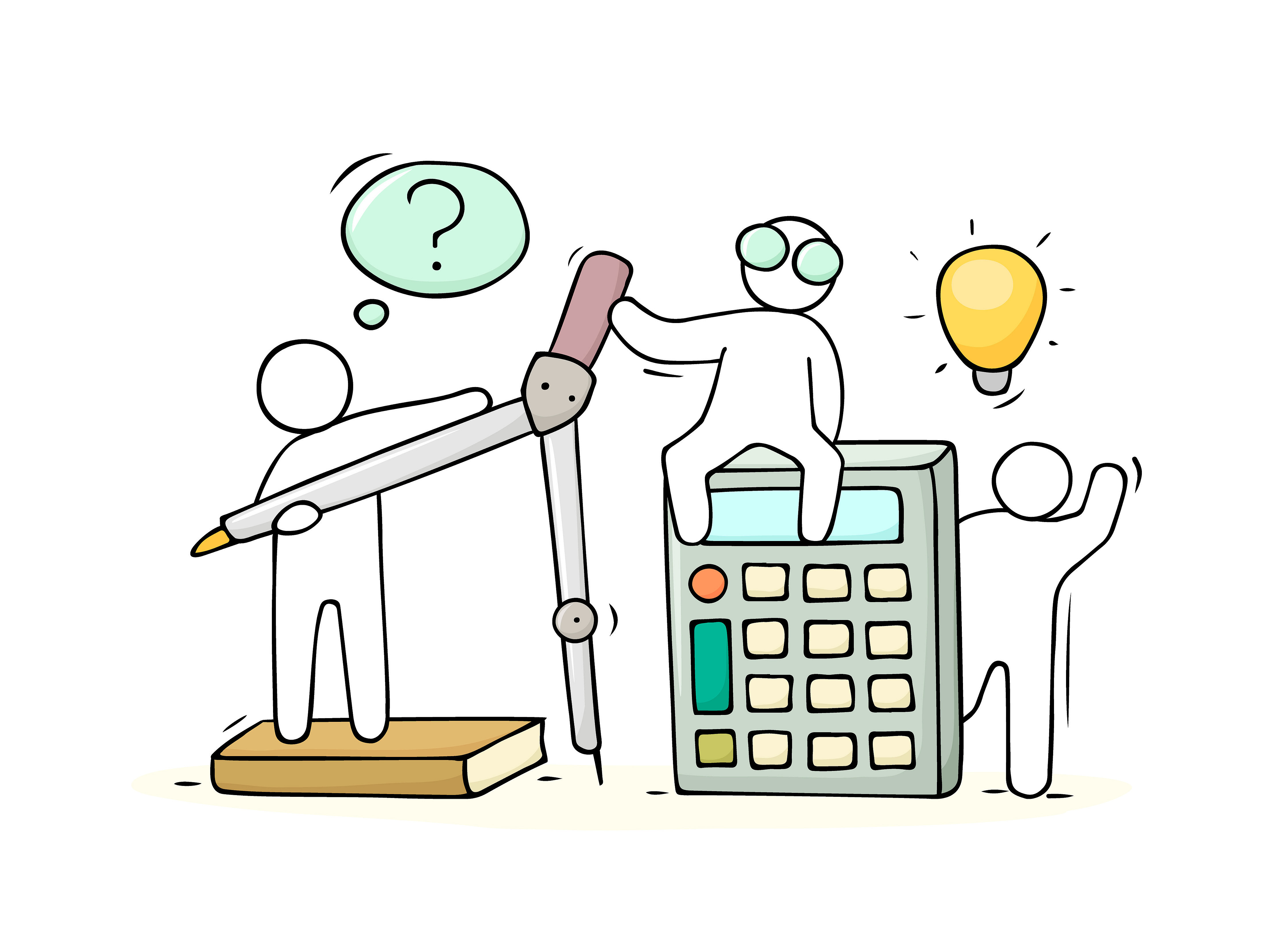 Clipart Taschenrechner mit Figuren ©sapunkele - stock.adobe.com