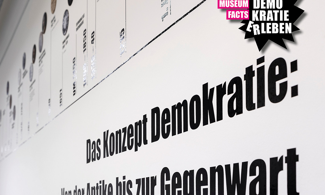 Konzept der Demokratie_Beginn des Zeitstrahls in der Sonderausstellung