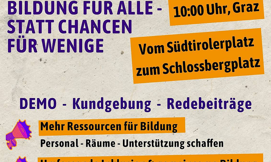 Plakat Bildung für alle - statt Chancen für wenige