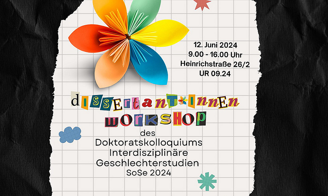 Blatt Papier mit Veranstaltungstitel