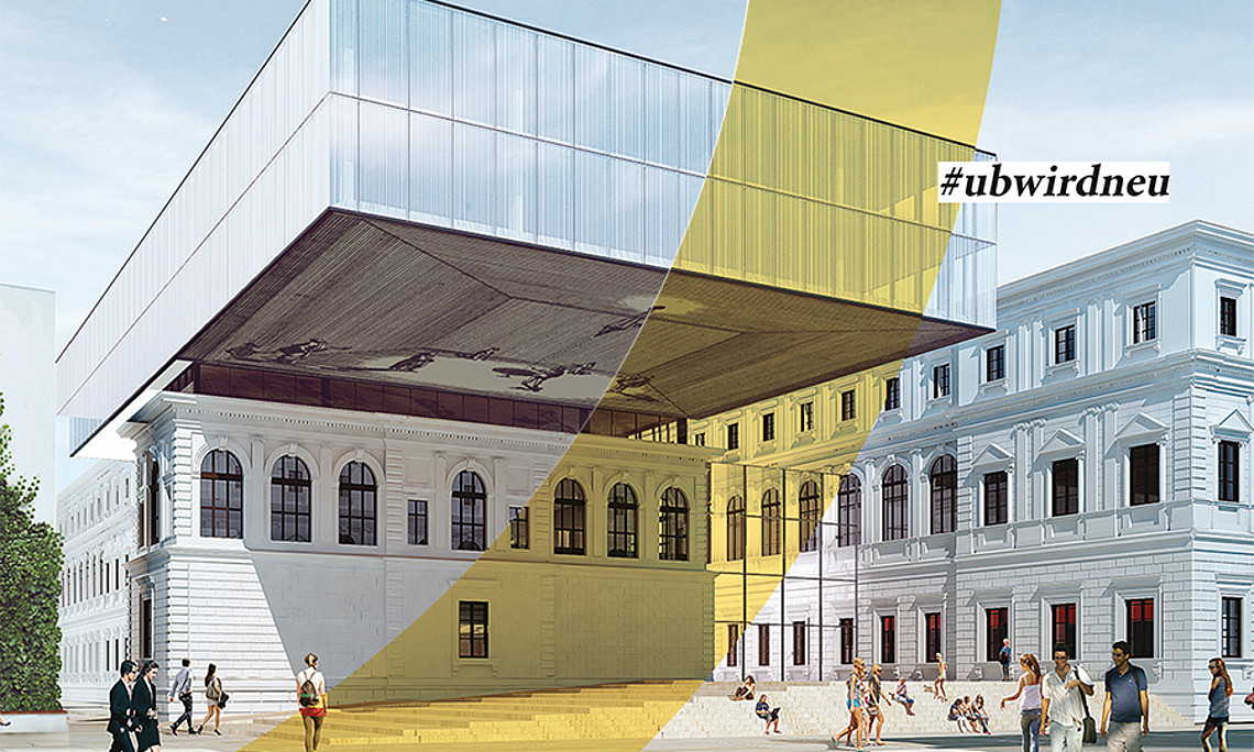Ein Gebäude spricht Bände: die neue Universitätsbibliothek. Rendering: BIG/Anna Artaker