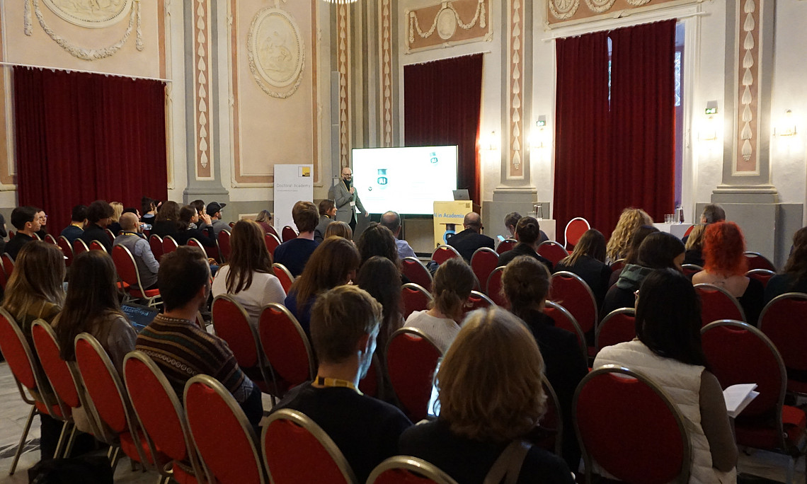 participants of the JDF 2024 in Festsaal in Meerscheinschlössl. Picture taken from behind