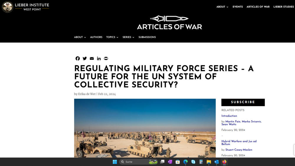 Screenshot Lieber Institute - Articles of War ©Lieber Institute