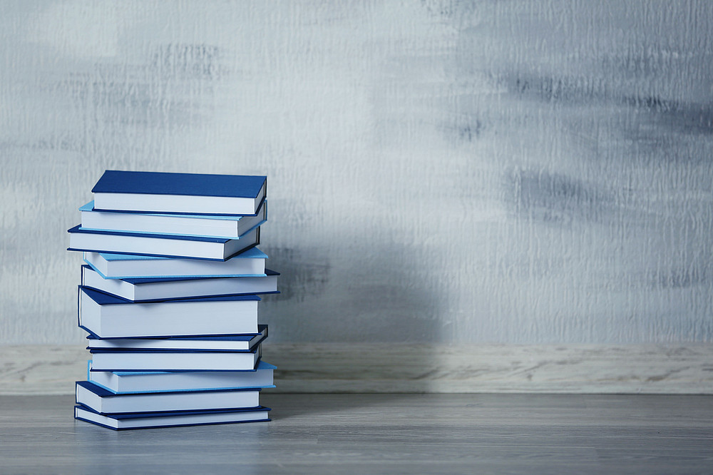Bücherstapel vor grauem Hintergrund ©Africa Studio-stock.adobe.com